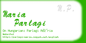 maria parlagi business card